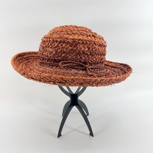 Helen Kaminski Brown Raffia Sun Hat in Rust